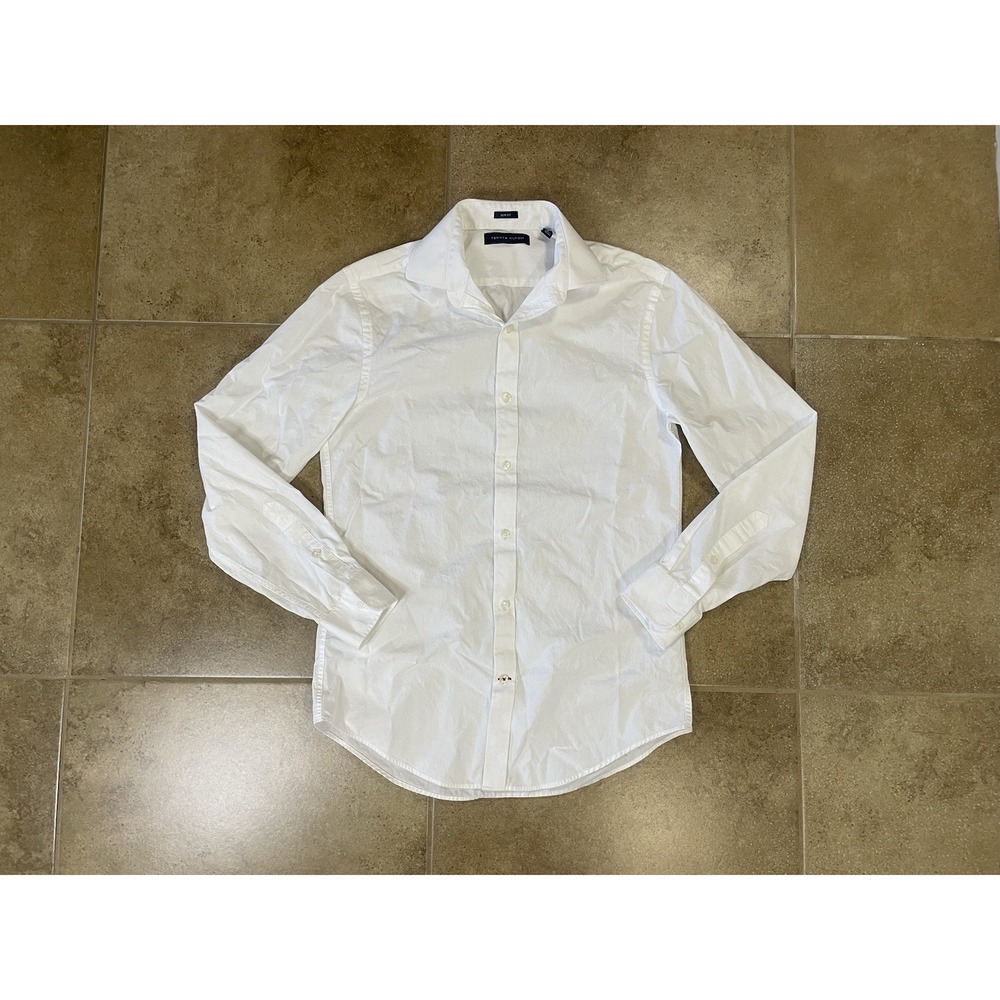 Tommy Hilfiger Mens Sz S 14 - 32 Collar Men's White Dress Shirt Button Small